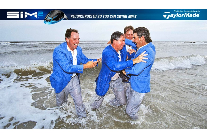 Team USA get in the ocean to celebrate their victory at the 1991 Ryder Cup at Kiawah Island.