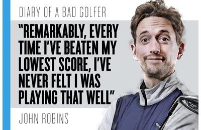 Comedian and Bad Golfer John Robins shot his lowest ever round of golf.