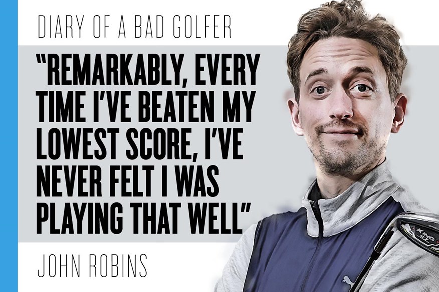 Comedian and Bad Golfer John Robins shot his lowest ever round of golf.