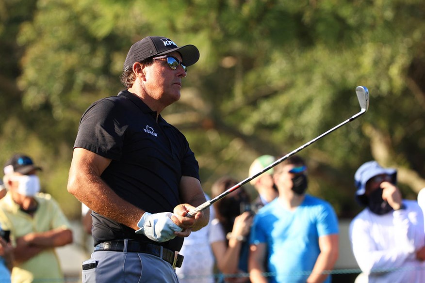 Phil Mickelson uses Callaway X Forged UT,  X21 UT Proto and Apex MB '21 irons.