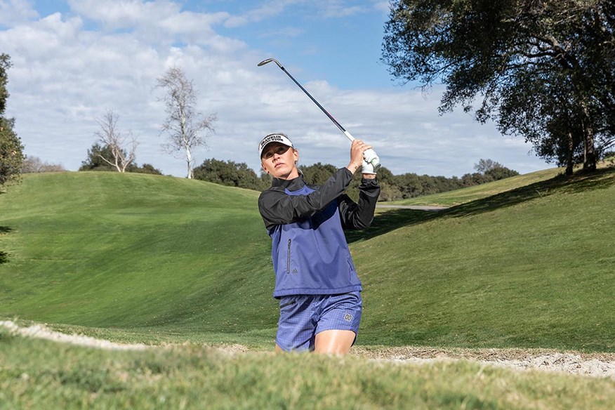 Jessica Korda in the new adidas Golf PRIMEBLUE apparel.