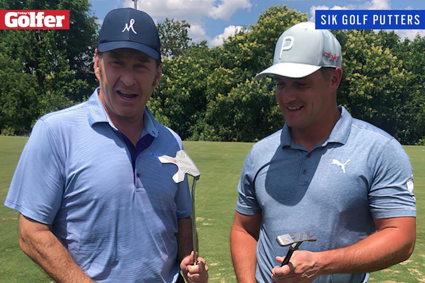 Sir Nick Faldo and Bryson DeChambeau with SIK Golf Putters.