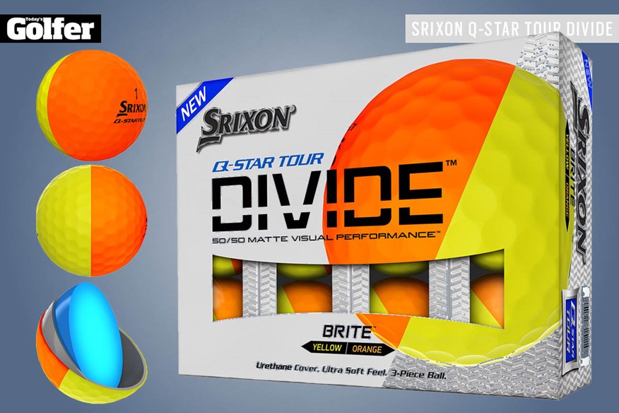 The Srixon Q-Star Tour Divide golf ball is designed to offer visual feedback and make putting alignment easy.