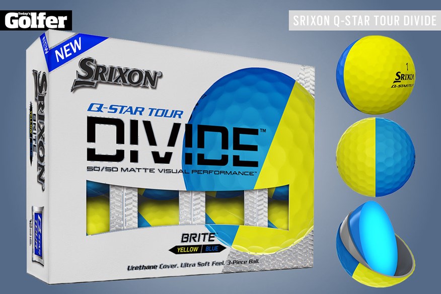 The Srixon Q-Star Tour Divide golf ball is designed to offer visual feedback and make putting alignment easy.