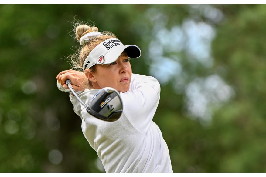 Nelly Korda hitting her TaylorMade Qi10 Max driver