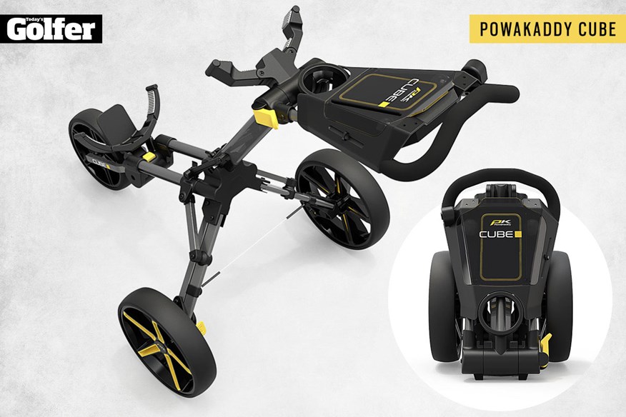 The PowaKaddy Cube golf push trolley is new for 2021.