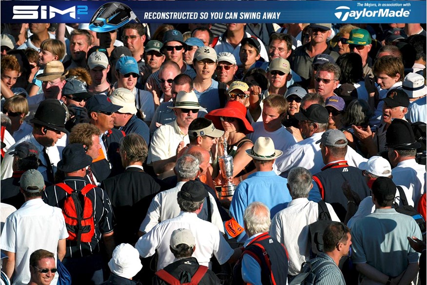 Ben Curtis makes his way through the crowds after winning The Open in 2003.