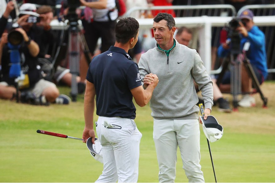 Rory McIlroy and Viktor Hovland will go head-to-head in Sunday's final round of The Open.