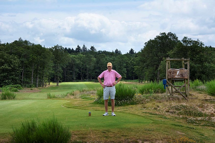 Gill Hanse on the 1st tee of the New Course at Les Bordes.