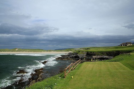 The 9th at Durness is one of the best golf holes in Scotland. The 9th at Durness is one of the best golf holes in Scotland.