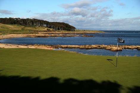 The 12th at Kingsbarns is one of the best golf holes in Scotland. The 12th at Kingsbarns is one of the best golf holes in Scotland.