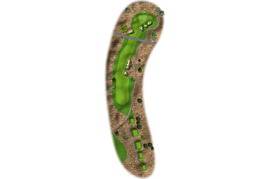 The 15th hole at Marco Simone Golf Club is a 479-yard par 4.