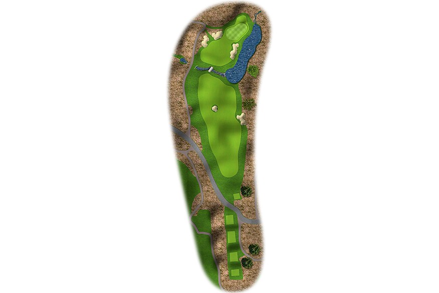 The 16th hole at Marco Simone Golf Club is a 322-yard par 4.