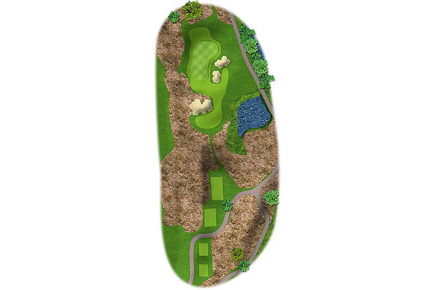 The 4th hole at Marco Simone Golf Club is a 188-yard par 3.