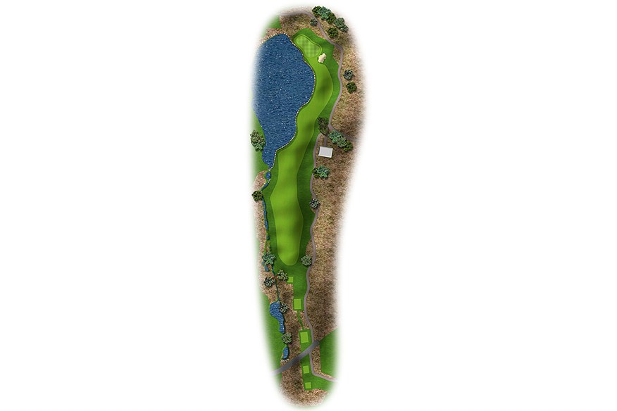 The 8th hole at Marco Simone Golf Club is 525-yard par 4.