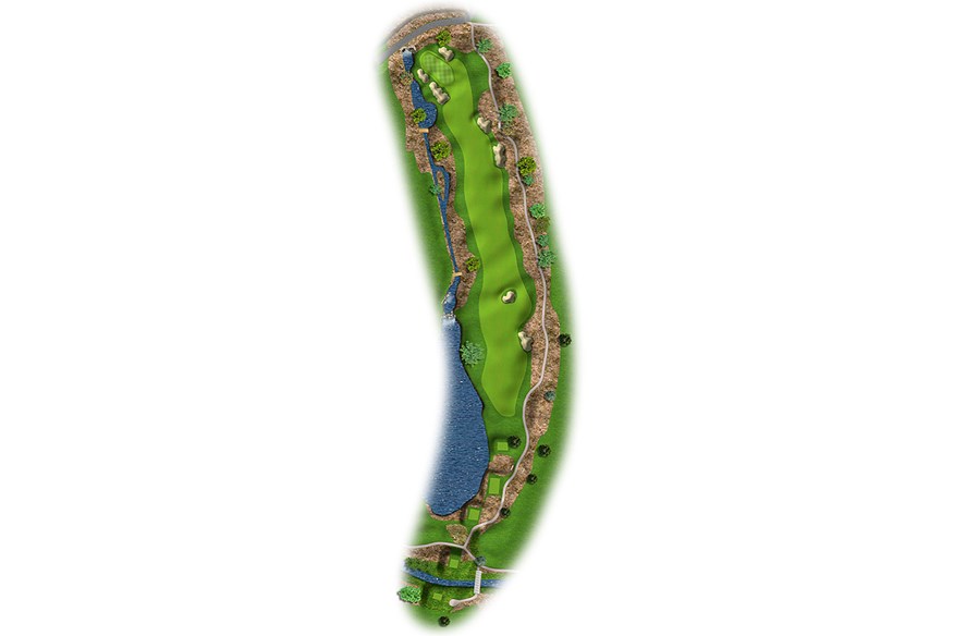 The 9th hole at Marco Simone Golf Club is a 587-yard par 5.