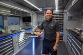 Dan Morris, TaylorMade’s Experiential Manager, inside the Tour Truck at Scottsdale Golf.