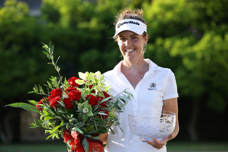 Meghan MacLaren embraces victory after winning in The Rose Ladies Series in 2020.