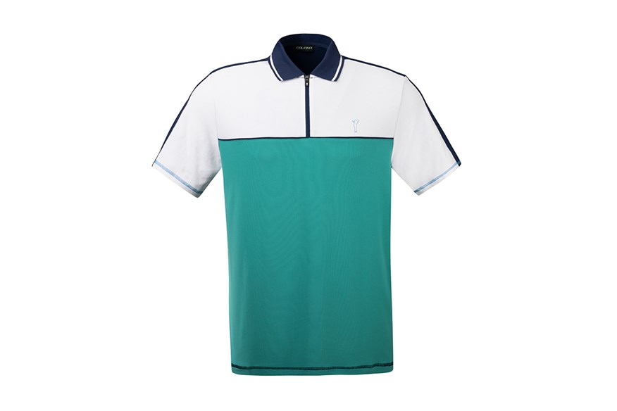 Golfino Colour Block Zip Polo Shirt