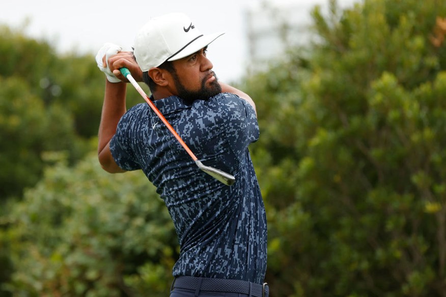 Tony Finau driving iron