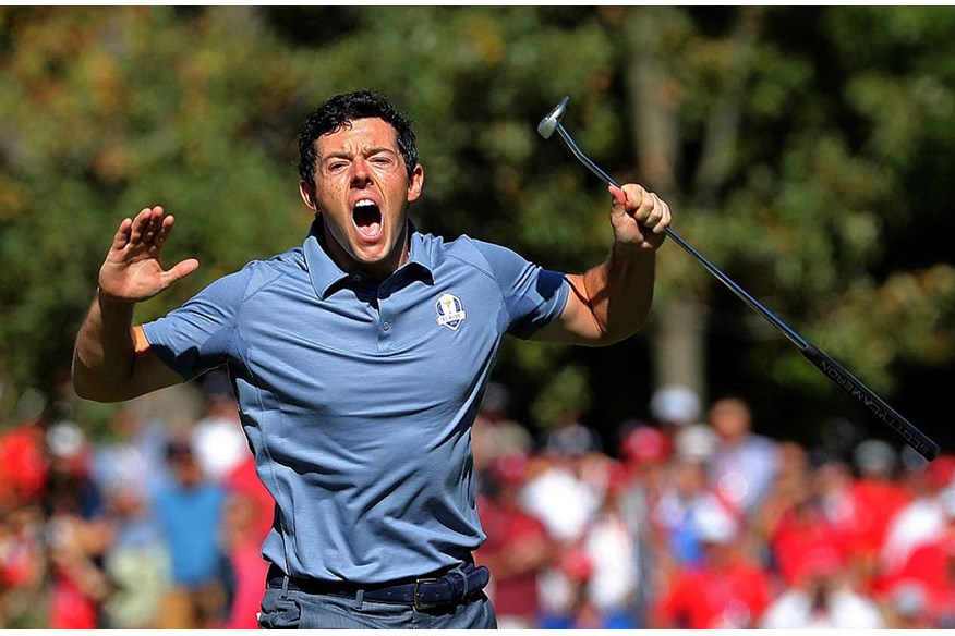 Rory McIlroy shows his passion at the 2016 Ryder Cup.