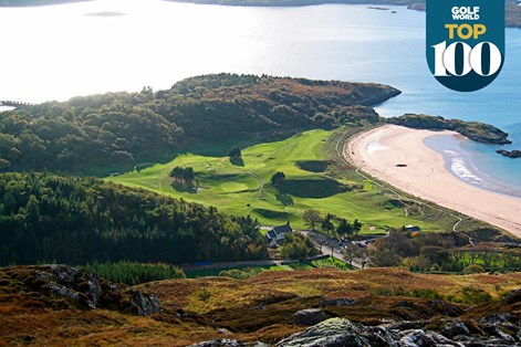 The par-5 8th at Gairloch is one of the best golf holes in Great Britain and Ireland. The par-5 8th at Gairloch is one of the best golf holes in Great Britain and Ireland.