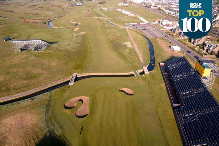 The par-4 18th at Carnoustie is one of the best golf holes in Great Britain and Ireland.