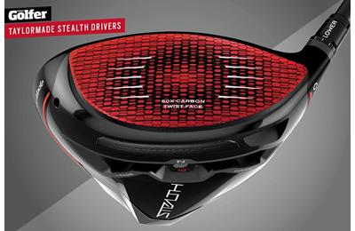 The new TaylorMade Stealth drivers have a red carbon-fibre face.