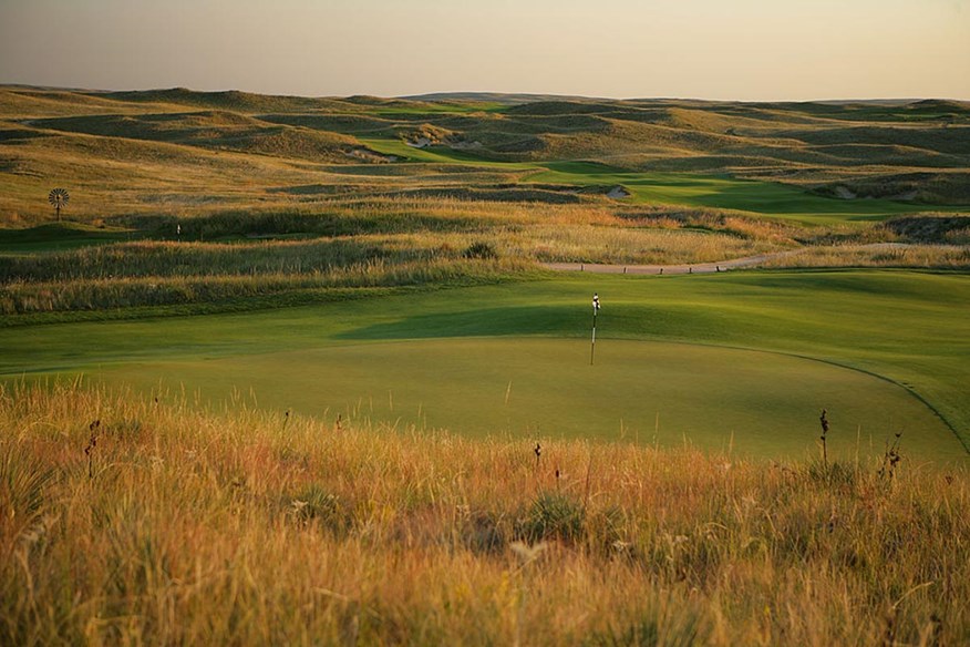 The sumptuously minimalist Sand Hills course in Nebraska.