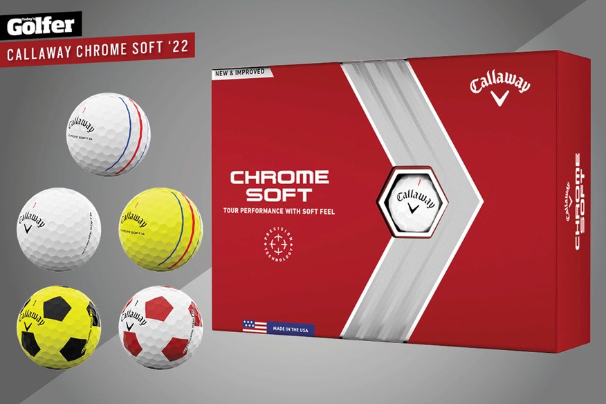 The 2022 Callaway Chrome Soft golf ball is available in five options.