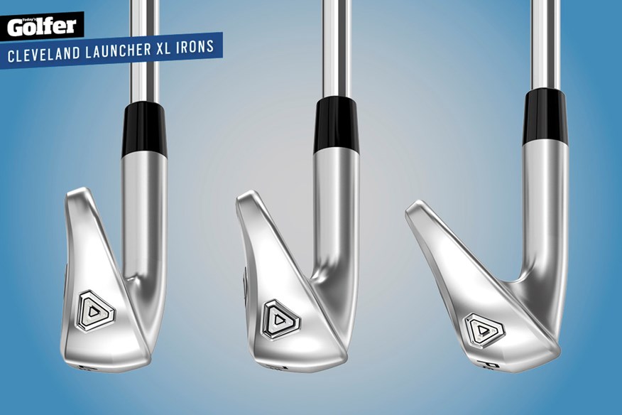 The new Cleveland Launcher XL irons at address.