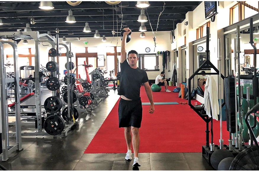 Fitness plays a huge role in golfers' lives now. Here, Justin Rose works out in the gym.