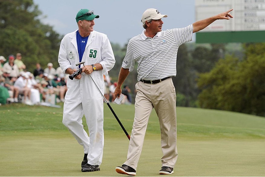 Fred Couples wearing Ecco's spikeless shoes at the 2010 Masters.