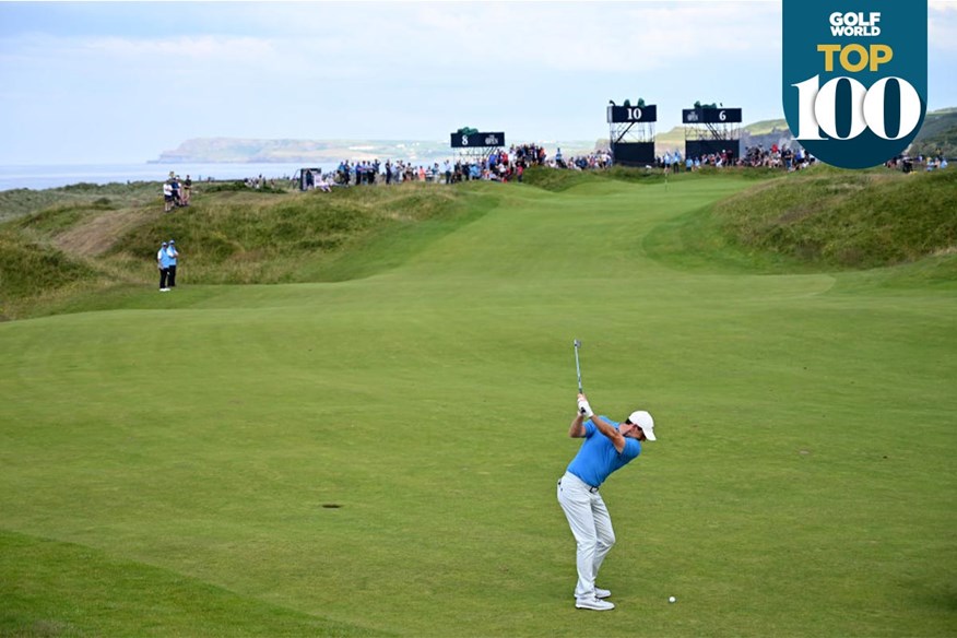 Rory McIlroy practising at the 2019 Open Championship at Royal Portrush.