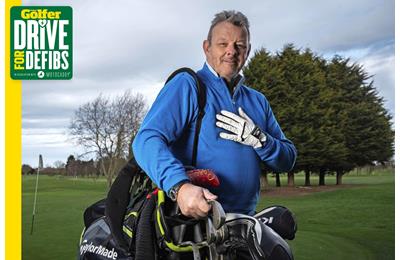 Golfer Steve Ross' life was saved by his playing partners and a defibrillator after he had a cardiac arrest on the golf course.