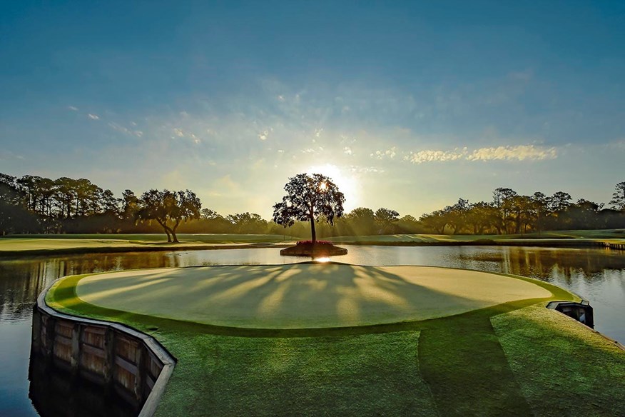 In Dye’s original sketches, the 17th hole was a longer short hole that played alongside a small lake.