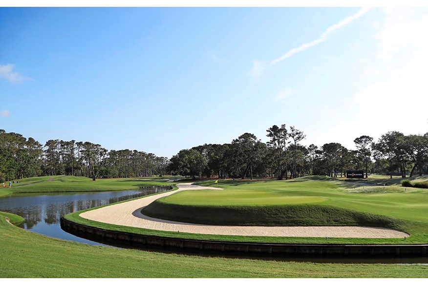 The 11th hole at TPC Sawgrass.