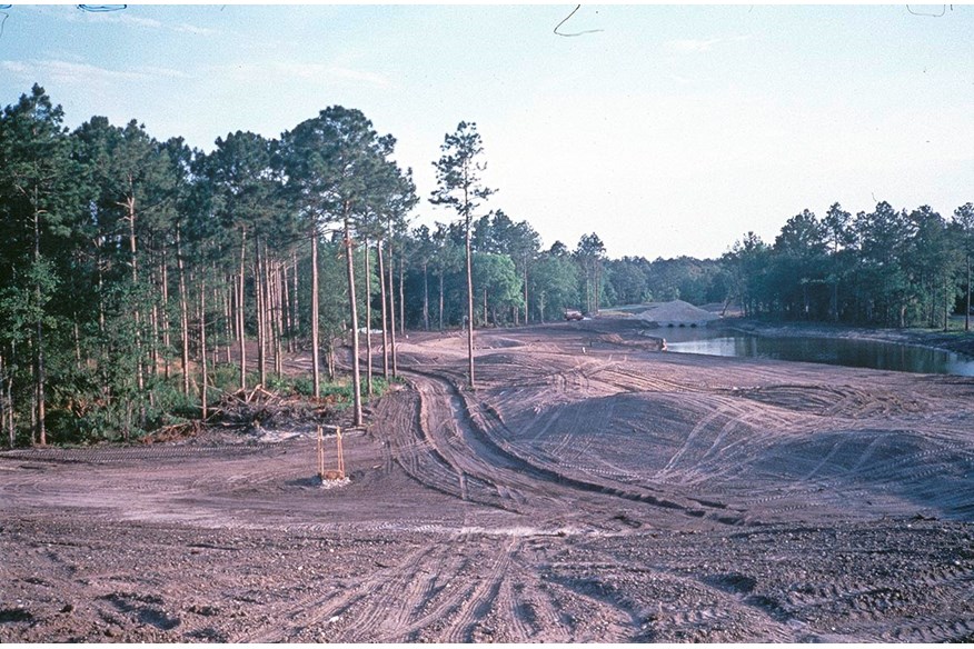 An early view from behind the 13th green.