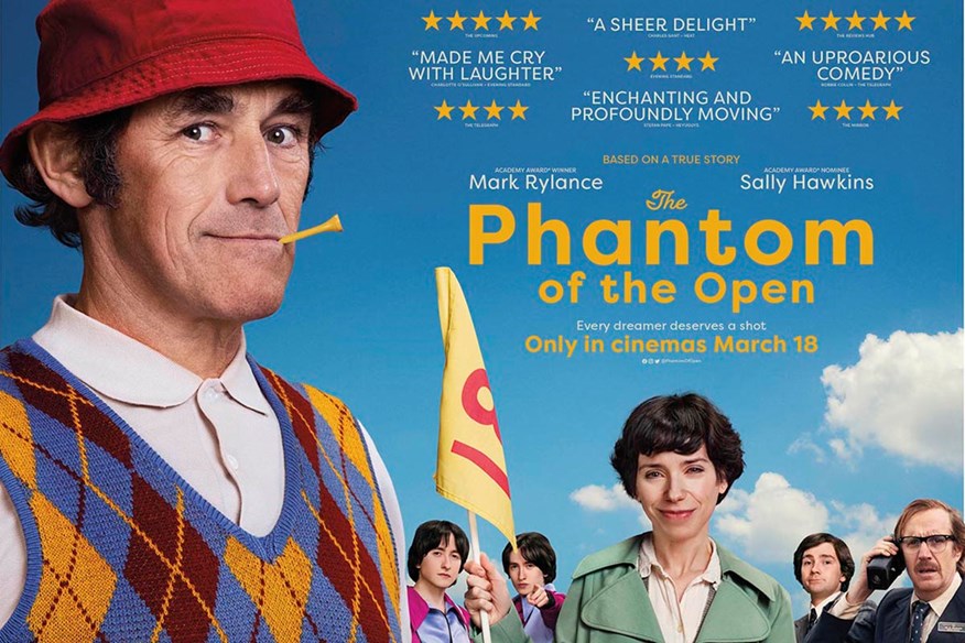 Mark Rylance (centre), plays Maurice Flitcroft in The Phantom of The Open, which was written by Simon Farnaby (left), and directed by Craig Roberts (right).