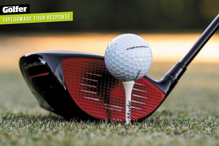 The TaylorMade Tour Response has the same cast urethane cover and dimple pattern as the premium TP5 and TP5x balls.