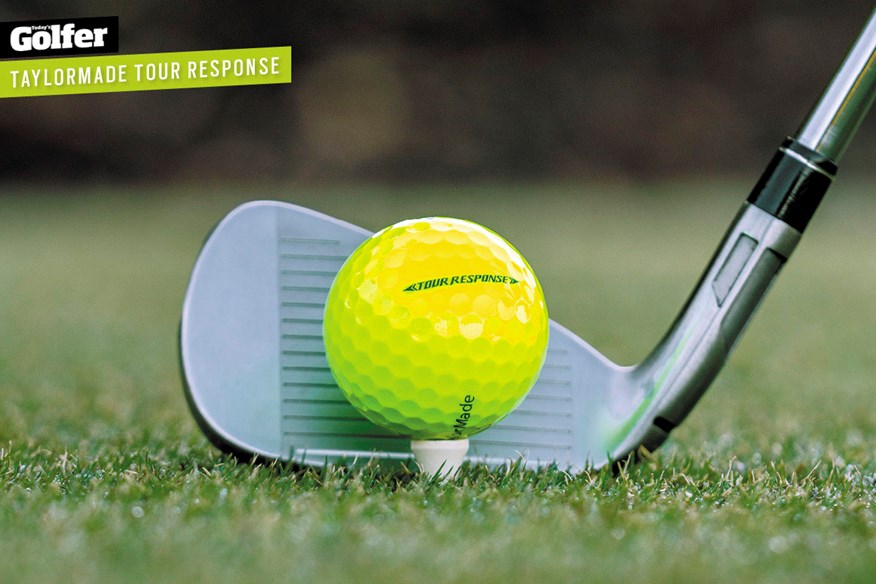 The TaylorMade Tour Response has the same cast urethane cover and dimple pattern as the premium TP5 and TP5x balls.